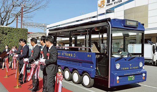 【話題】全国初 電気自動車のバス運行始まる 駅から港までゆっくりと 静岡・沼津市