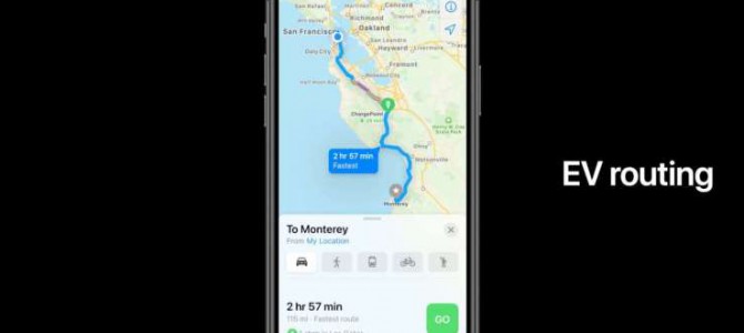 【話題・新技術】アップルのマップアプリでEV向けに充電ステーションも含めたルート検索が可能に