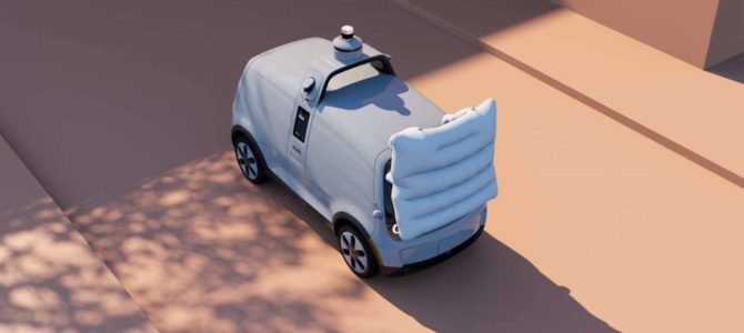 【話題・自動運転】Nuro 自動運転配送車の新モデルを発表、エアバッグを意外な場所に装備