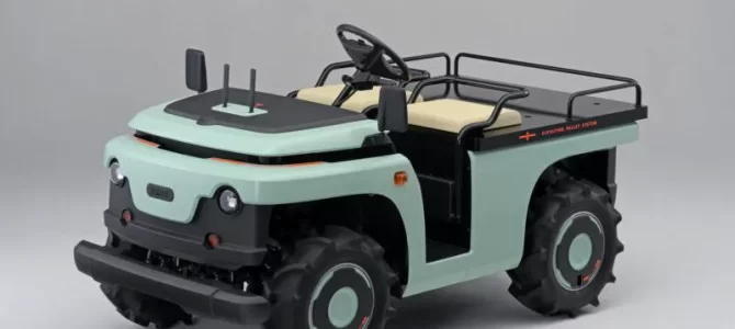 【話題・自動運転】ヤマハ発動機がコンセプトモデルの「果樹園作業支援自動走行車」を出展